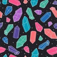 Seamless pattern with colorful crystals. Vector graphics