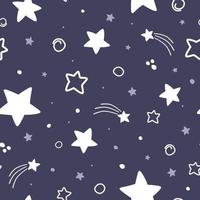 Seamless pattern with a starry sky. Space abstract children's print. Vector graphics.