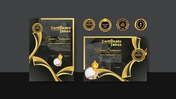 Baseball Certificate Design With Gold Cup Set Vector. baseball. Sports Award Template. Achievement Design. Graduation. Winner document. Winner's Cup vector