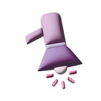 Isolated object realistic 3d megaphone vector Illustration