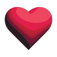 Red heart. Realistic 3d design icon heart symbol love. Vector illustration