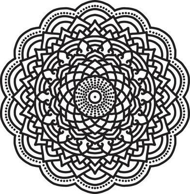 Flower Mandala pattern. Decorative circle ornament in ethnic oriental style.