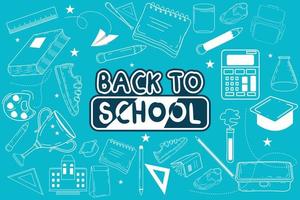 Back to school doodle elements background. vector