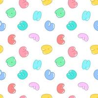 Vector pattern with letters of the alphabet, a,b,c,d in the style of bubbles, signs and symbols pattern on a white background. Illustration for posters, packaging, postcards, children's clothing