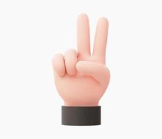 3d Realistic Peace sign hand vector illustration.