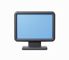 3d Realistic Computer monitor icon vector illustration.