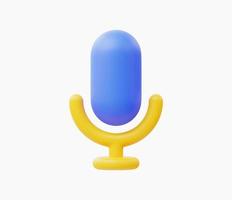 3d Realistic Microphone Icon vector illustration.