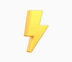 3d Realistic Lightning bolt Vector illustration