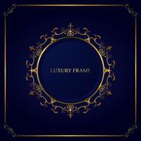 luxury rounded flourish frame design vector