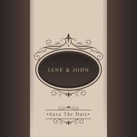 brown flourish wedding invitations with copy space-01 vector