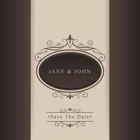 brown flourish wedding invitations with copy space-01 vector