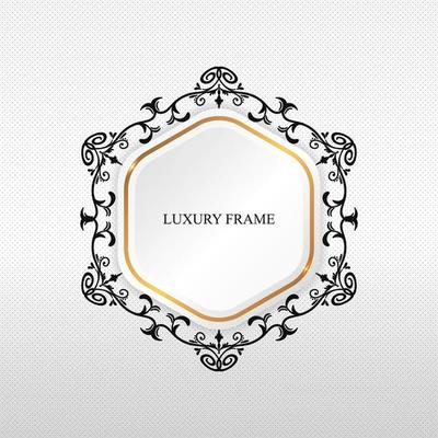 elegant black and white hexagon frame