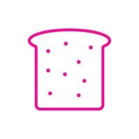 eps10 pink vector bread slice outline icon isolated on white background. bread piece symbol in a simple flat trendy modern style for your web site design, UI, logo, pictogram, and mobile application