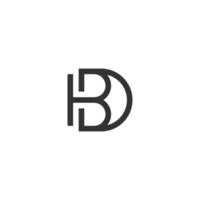 Initial Letter BD or DB Monogram Logo Design Vector Template