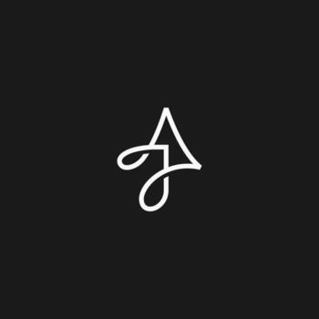 plantilla de vector de diseño de logotipo minimalista y simple con logotipo inicial aj ja