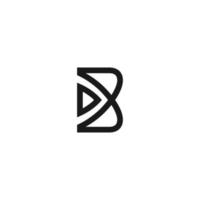 diseño abstracto del logotipo de la letra inicial b con flecha derecha o icono de reproducción dentro vector