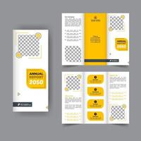 Business trifold brochure annual report cover, digital marketing tri fold corporate brochure cover or flyer design. Leaflet presentation. Catalog with Abstract geometric background. Modern template. vector