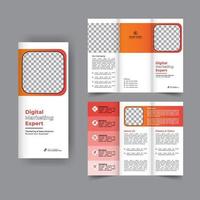 Business trifold brochure annual report cover, digital marketing tri fold corporate brochure cover or flyer design. Leaflet presentation. Catalog with Abstract geometric background. Modern template. vector