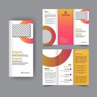 Business trifold brochure annual report cover, digital marketing tri fold corporate brochure cover or flyer design. Leaflet presentation. Catalog with Abstract geometric background. Modern template. vector