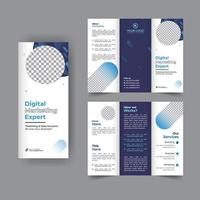 Business trifold brochure annual report cover, digital marketing tri fold corporate brochure cover or flyer design. Leaflet presentation. Catalog with Abstract geometric background. Modern template. vector