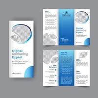 Business trifold brochure annual report cover, digital marketing tri fold corporate brochure cover or flyer design. Leaflet presentation. Catalog with Abstract geometric background. Modern template. vector