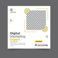 Digital marketing social media post business webinar for social media story, business post or stories banner template geometric shape design for attractive abstract elements post background space vector