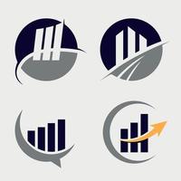 chart logo design and number graph vector