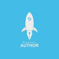 author logo design with rocket image vector