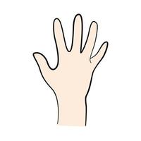 Vector illustration Hands pose element with base skin color. Make a symbolic gesture spread out hand.