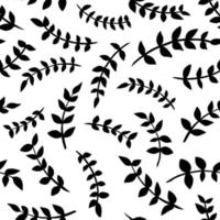 Black Leaves seamless pattern. Design for paper, covers, cards, fabrics, background and any. Vector illustration.