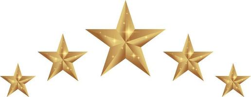 Five stars rating icon vector