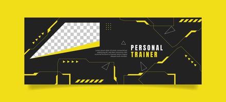 banner de entrenador personal de diseño plano. - vectores. vector