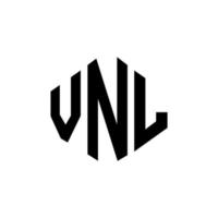 diseño de logotipo de letra vnl con forma de polígono. vnl polígono y diseño de logotipo en forma de cubo. vnl hexágono vector logo plantilla colores blanco y negro. monograma vnl, logotipo empresarial y inmobiliario.