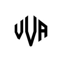 diseño de logotipo de letra vva con forma de polígono. diseño de logotipo en forma de cubo y polígono vva. vva hexágono vector logo plantilla colores blanco y negro. monograma vva, logotipo comercial e inmobiliario.