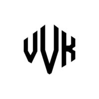 Diseño de logotipo de letra vvk con forma de polígono. Diseño de logotipo en forma de cubo y polígono vvk. vvk hexágono vector logo plantilla colores blanco y negro. Monograma vvk, logotipo empresarial y inmobiliario.