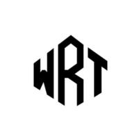 diseño de logotipo de letra wrt con forma de polígono. wrt polígono y diseño de logotipo en forma de cubo. wrt hexágono vector logo plantilla colores blanco y negro. monograma wrt, logotipo comercial y inmobiliario.