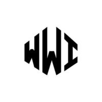WWI letter logo design with polygon shape. WWI polygon and cube shape logo design. WWI hexagon vector logo template white and black colors. WWI monogram, business and real estate logo.