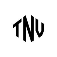 diseño de logotipo de letra tnv con forma de polígono. diseño de logotipo en forma de cubo y polígono tnv. tnv hexágono vector logo plantilla colores blanco y negro. monograma tnv, logotipo empresarial y inmobiliario.