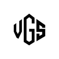 VGS letter logo design with polygon shape. VGS polygon and cube shape logo design. VGS hexagon vector logo template white and black colors. VGS monogram, business and real estate logo.