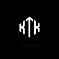 KTK letter logo design with polygon shape. KTK polygon and cube shape logo design. KTK hexagon vector logo template white and black colors. KTK monogram, business and real estate logo.