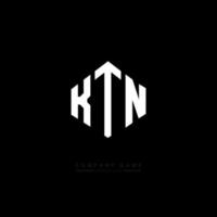 KTN letter logo design with polygon shape. KTN polygon and cube shape logo design. KTN hexagon vector logo template white and black colors. KTN monogram, business and real estate logo.