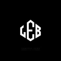 LEB letter logo design with polygon shape. LEB polygon and cube shape logo design. LEB hexagon vector logo template white and black colors. LEB monogram, business and real estate logo.