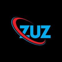 logotipo de zuz. letra zuz. diseño del logotipo de la letra zuz. logotipo de iniciales zuz vinculado con círculo y logotipo de monograma en mayúsculas. tipografía zuz para tecnología, negocios y marca inmobiliaria. vector