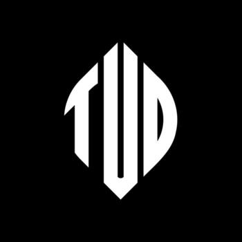 TUO circle letter logo design with circle and ellipse shape. TUO ellipse letters with typographic style. The three initials form a circle logo. TUO Circle Emblem Abstract Monogram Letter Mark Vector. vector