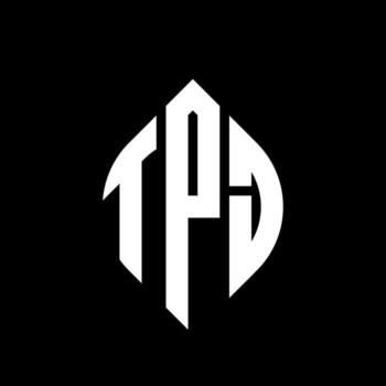 TPJ circle letter logo design with circle and ellipse shape. TPJ ellipse letters with typographic style. The three initials form a circle logo. TPJ Circle Emblem Abstract Monogram Letter Mark Vector. vector