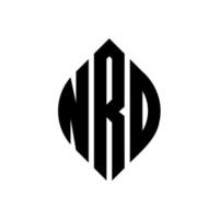 diseño de logotipo de letra de círculo nrd con forma de círculo y elipse. nrd letras elipses con estilo tipográfico. las tres iniciales forman un logo circular. Vector de marca de letra de monograma abstracto del emblema del círculo nrd.