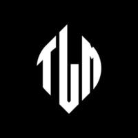 TLM circle letter logo design with circle and ellipse shape. TLM ellipse letters with typographic style. The three initials form a circle logo. TLM Circle Emblem Abstract Monogram Letter Mark Vector. vector