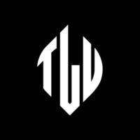 TLU circle letter logo design with circle and ellipse shape. TLU ellipse letters with typographic style. The three initials form a circle logo. TLU Circle Emblem Abstract Monogram Letter Mark Vector. vector