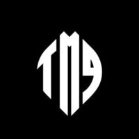 TMQ circle letter logo design with circle and ellipse shape. TMQ ellipse letters with typographic style. The three initials form a circle logo. TMQ Circle Emblem Abstract Monogram Letter Mark Vector. vector