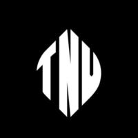 TNV circle letter logo design with circle and ellipse shape. TNV ellipse letters with typographic style. The three initials form a circle logo. TNV Circle Emblem Abstract Monogram Letter Mark Vector. vector